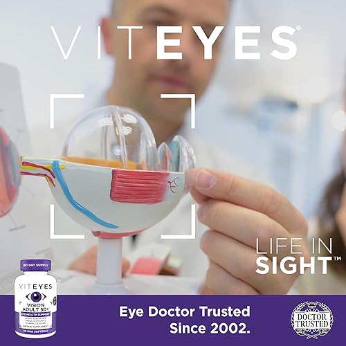 Miniatura 4 de Viteyes Adult 50 Plus para la salud ocular, apoyo de la visión, envejecimiento de los ojos, luteína, zeaxantina, omega-3, zinc, vitamina C, vitamina