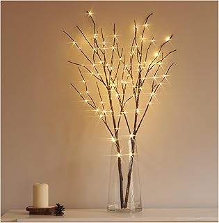Hairui Lighted Brown Branches Battery Operated with Timer 30IN 100 LED Fairy Lights, Willow
