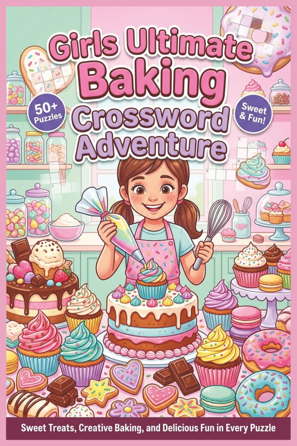 Girls Ultimate Baking Crossword Adventure | 50+ Puzzles | Sweet & Fun!: Explore Delicious Desserts, Creative Baking, and Sweet Challenges Through Crosswords