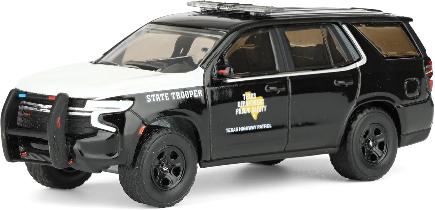 Greenlight 1/64 2024 Chevrolet Tahoe Police Pursuit Vehicle, Texas Highway Patrol, Hobby Exclusive Hot Pursuit GLT30540