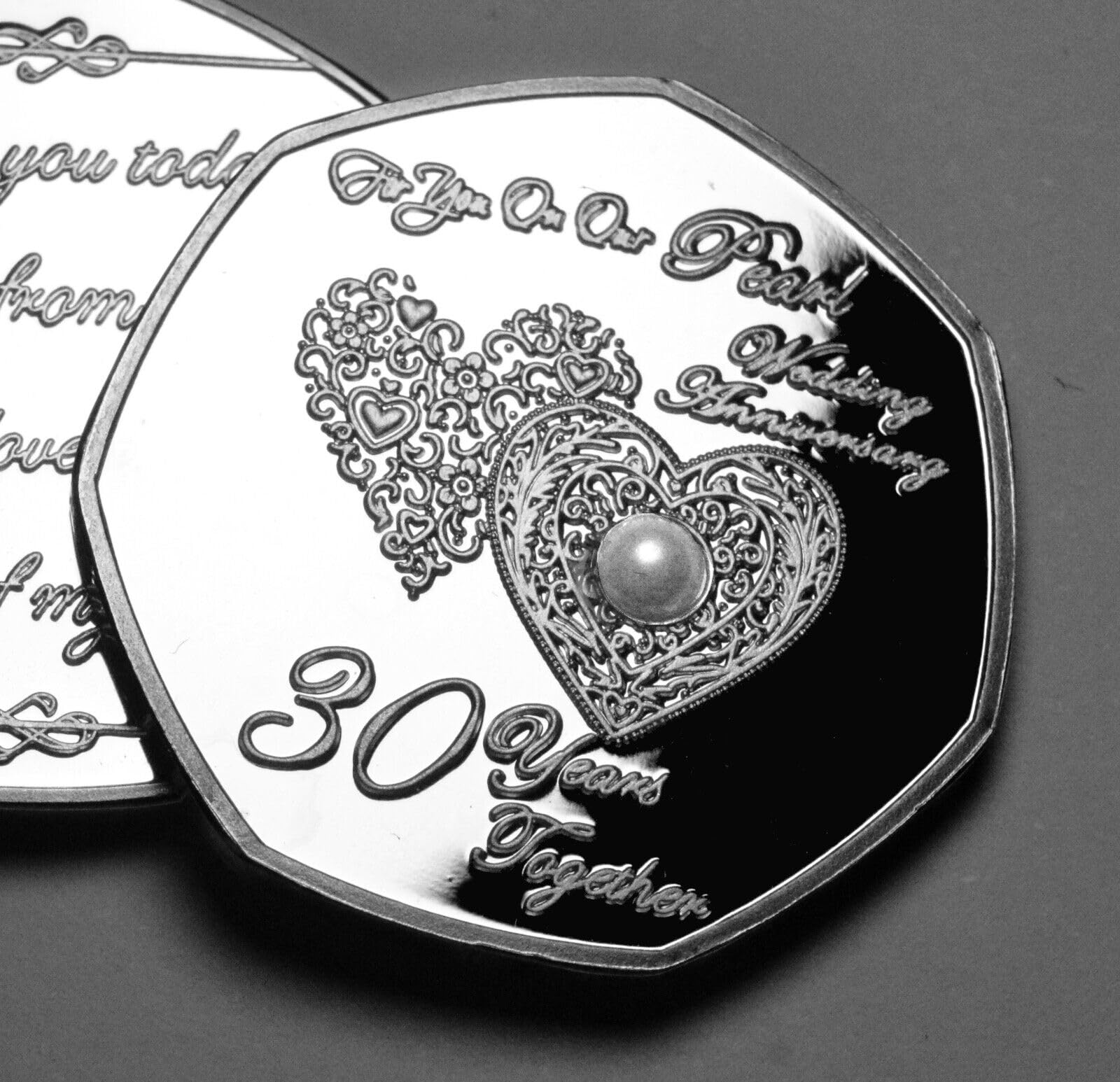 The Commemorative Coin Company ON OUR 30th WEDDING ANNIVERSARY Silver Commemorative. Gemstone. Gift/Present/Husband/Wife. Thirty 30 Years Together.