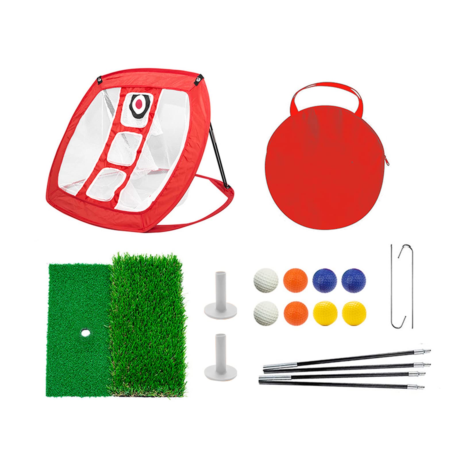 UxradG Golf Chipping Net - Touch Practice Target Net for Outdoor Indoor Backyard, Three Targets Design, Foldable