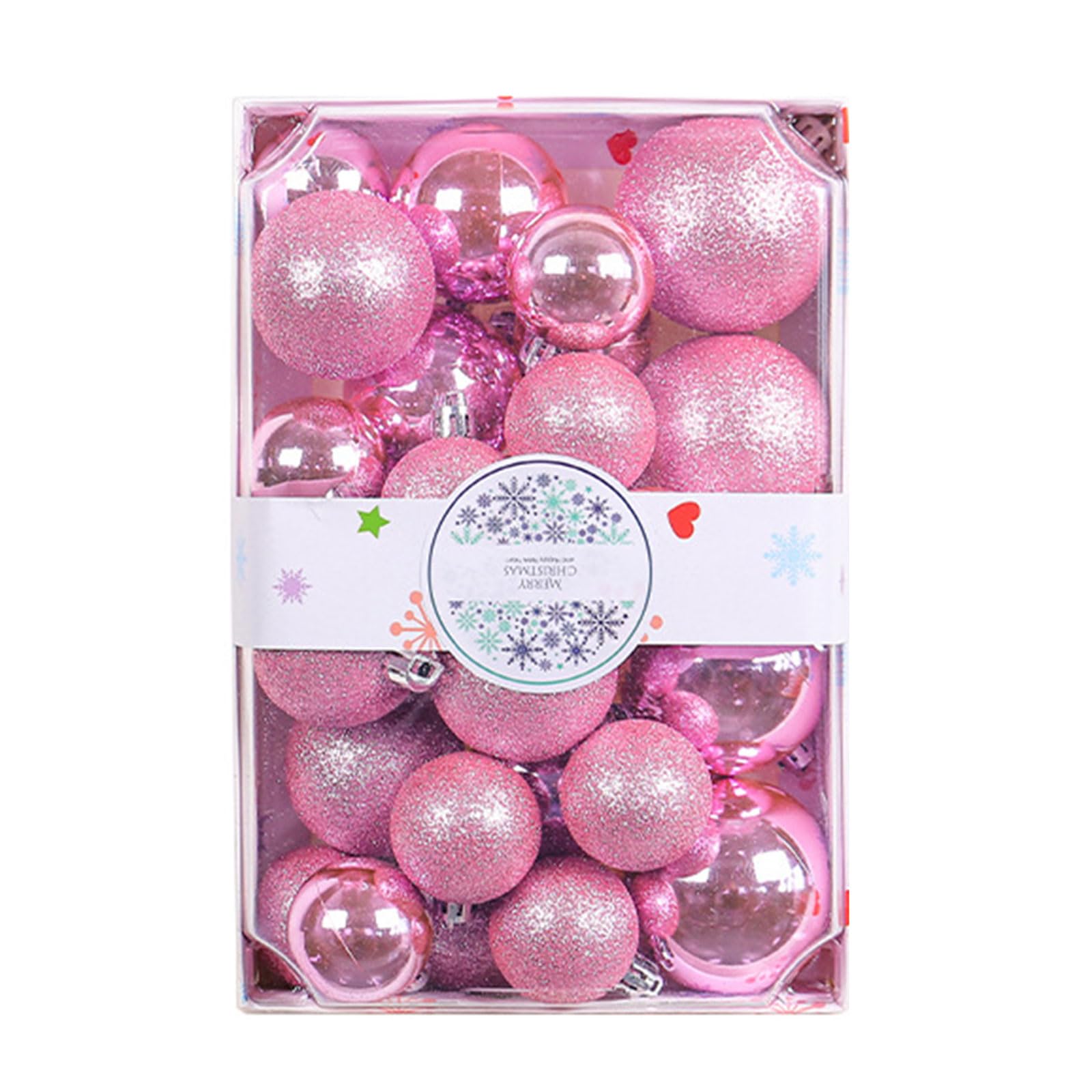 Yhplxyuus Of 26 Christmas Ball Ornaments for Christmas Tree Decoration Shatterproof Hanging Balls Pendant 2024 New Year Gift Hanging Balls