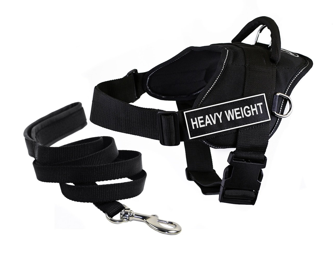 Harnais de DT Fun Heavy Weight Medium avec laisse 1,8 m rembourrée et réfléchissant