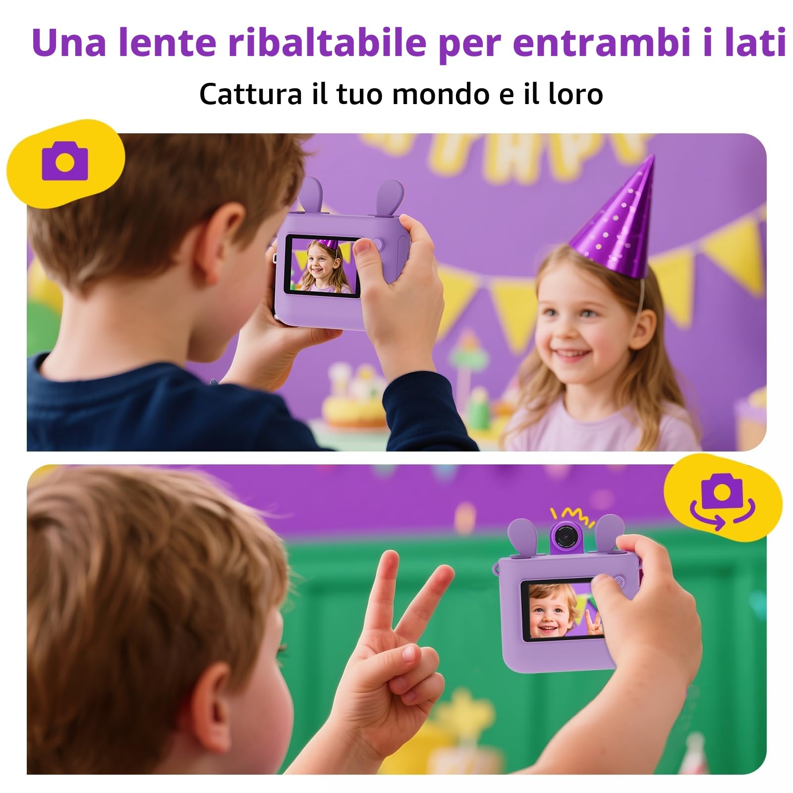 ORGSTA Macchina Fotografica Bambini Istantanea Fotocamera Digitale Stampa Foto dal Cellulare Stampante Fotografica Regali per Bambina Bambino 3-12 Anni