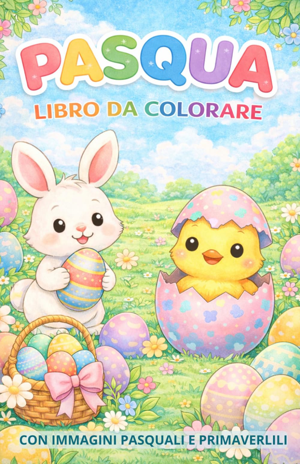 PASQUA: Libro da colorare per bambini: Pasqua e primavera, simpatiche immagini per divertirsi colorando (Libri delle Festività)