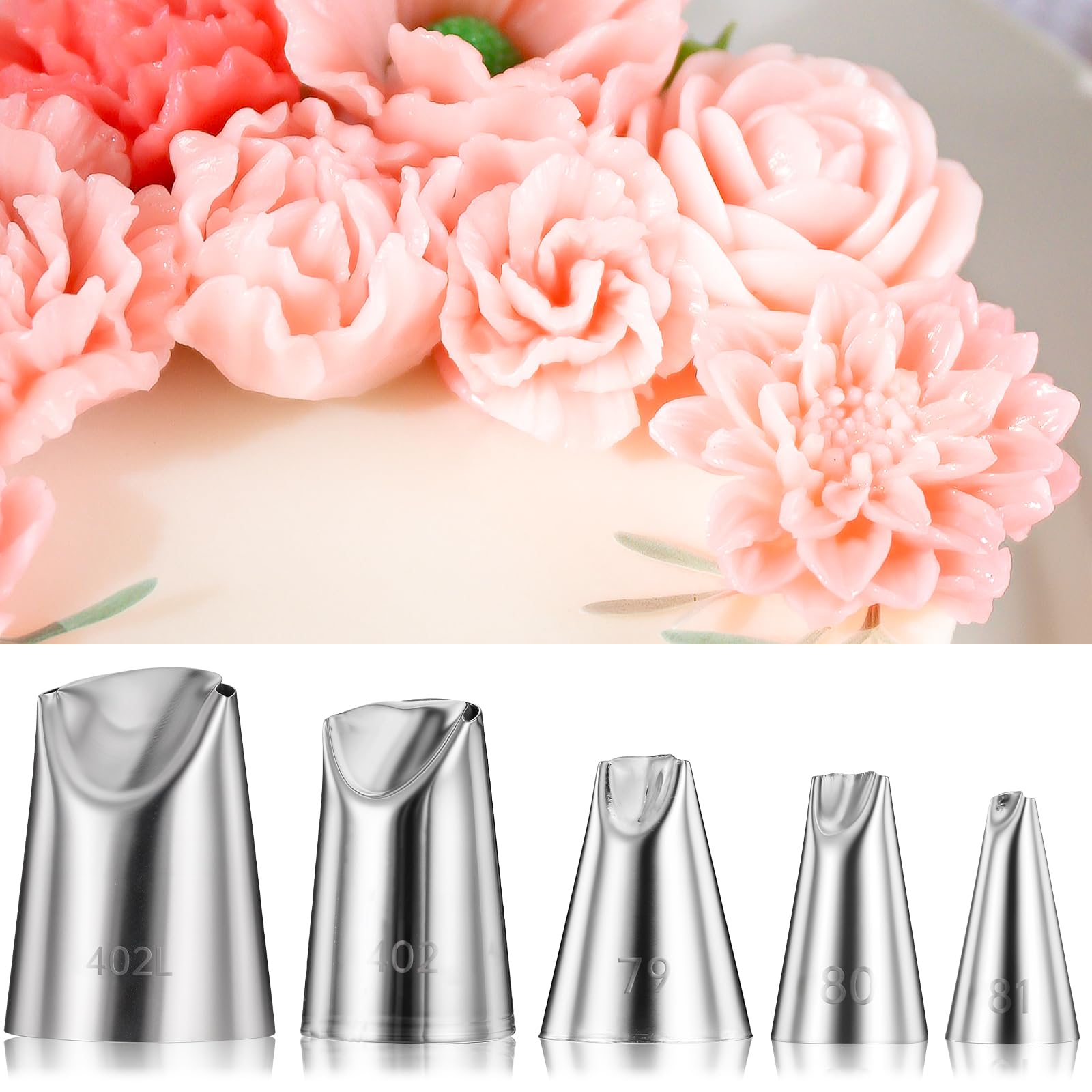 Flower Piping Nozzle Tips Rose Flower Piping Tips Set, 7pcs
