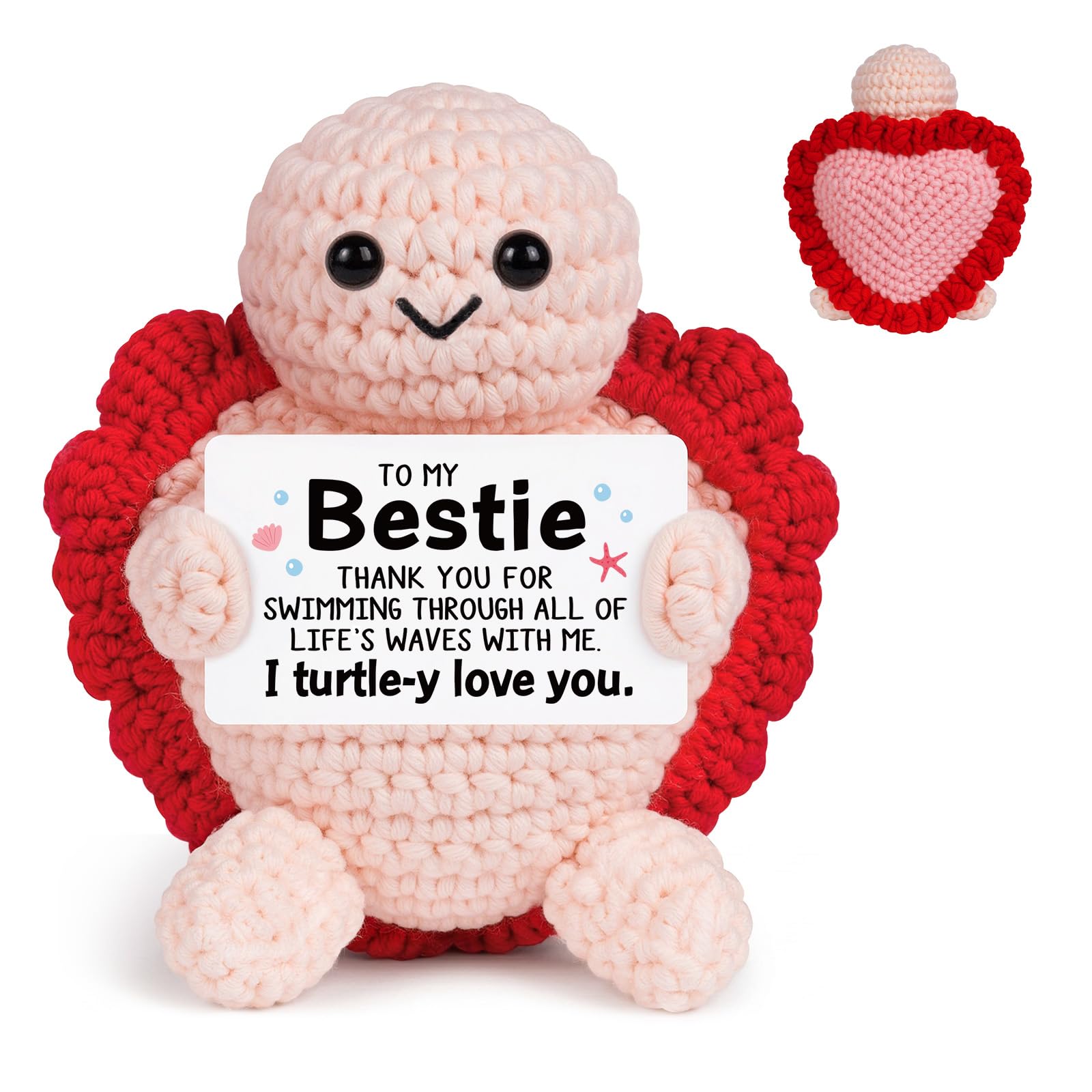 GoMelley Best Friend Birthday Gifts for Women, Bestie Crochet Turtle — image 1