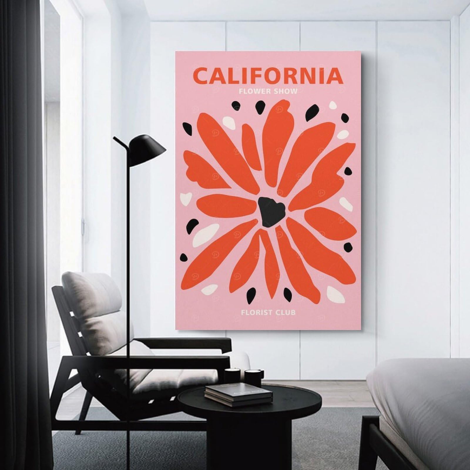 Junmoney California Florist Club Wall Picture Print 24x36inch(60x90cm), for Hallway, Lounge Or Guest Room, Gift Idea for Housewarming And Birthdays