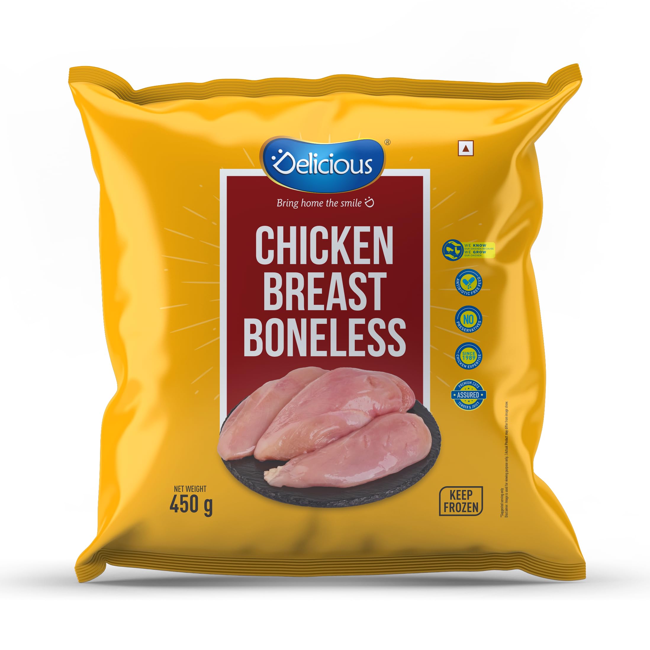 Frozen Chicken Breast Boneless, 450gm