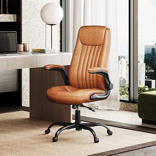 Miniatura 2 de DEVAISE Silla de oficina para computadora, silla de escritorio ergonómica de respaldo alto con reposabrazos abatibles ajustables, soporte lumbar y