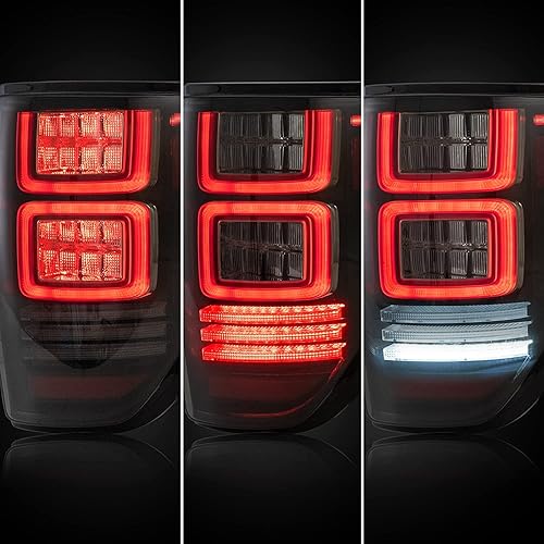 Miniatura 5 de YUANZHENG Luces traseras ahumadas compatibles con Ford F150 Pickup 2009-2014 FX2FX4SVTRAPTOR RTREMOR  con conjunto de luz intermitente roja (no