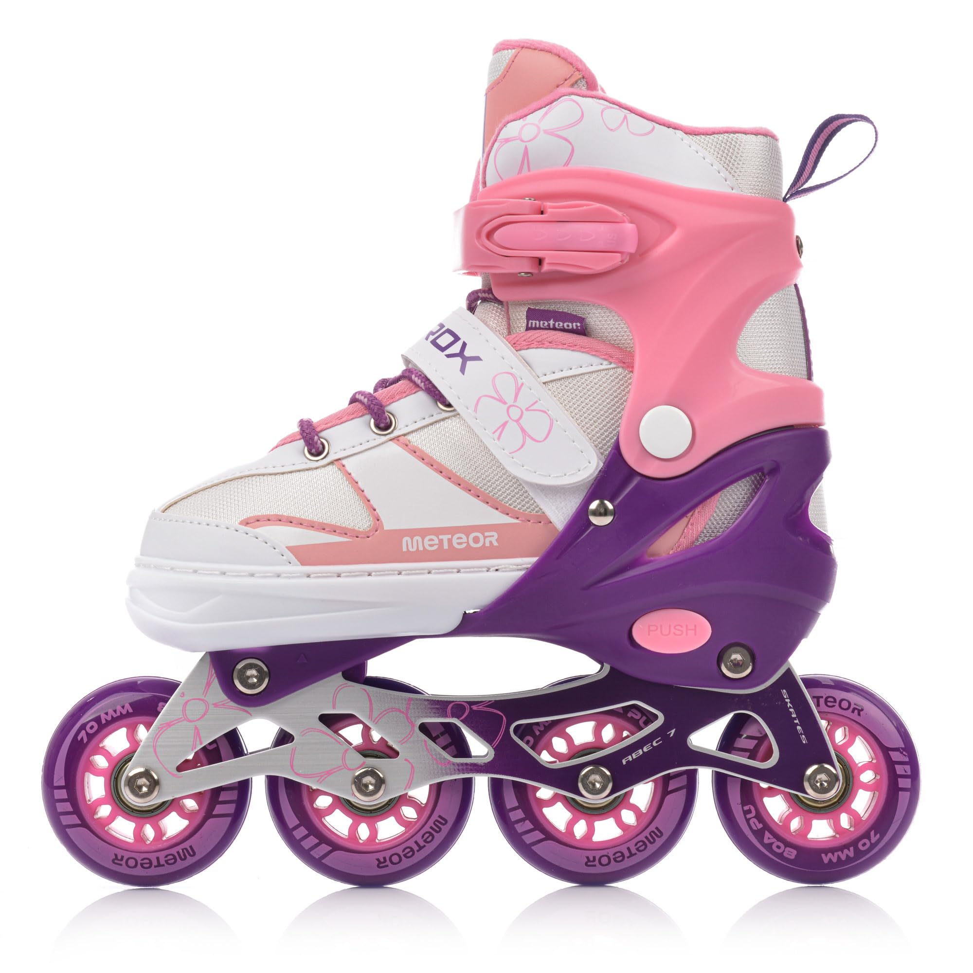 Inline Skates Children's Kids Inliners Roller Skates Rollers ABEC 7 Carbon Children's Inline Skates Adjustable Shoe Size (Pink, L 38-41) โ image 1