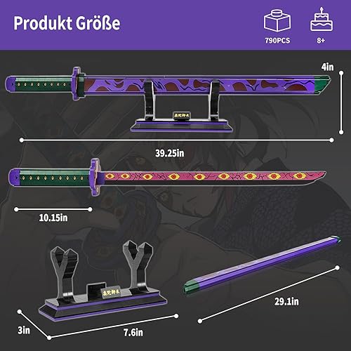 Miniatura 4 de Demon Slayer Kokushibou - Juego de construcción de espada compatible con Lego, Katana, juego de bloques de construcción, regalo para adultos
