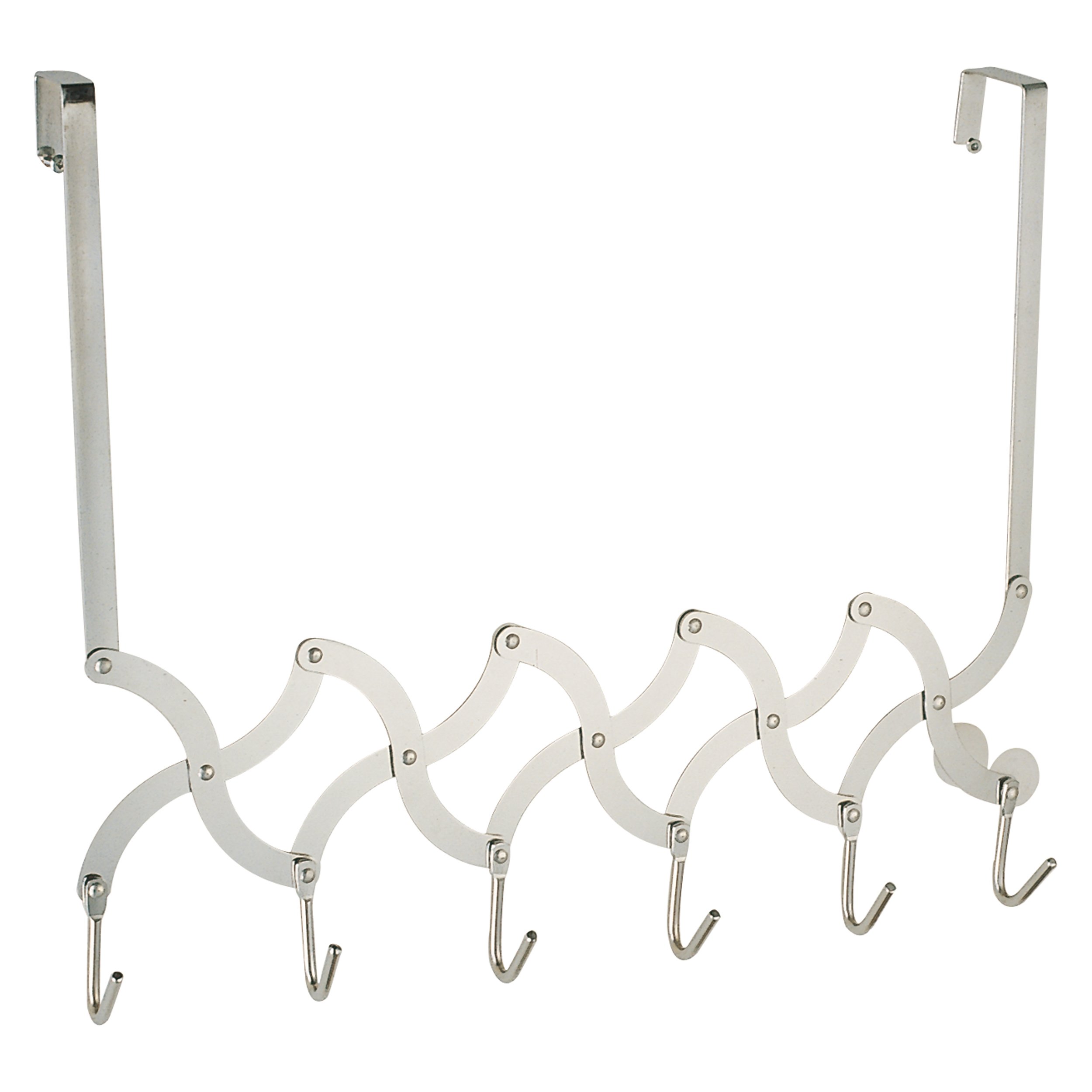 Msv Silver Steel Chrome Extensible Chrome-Plated Coat Hook With 6 Heads,