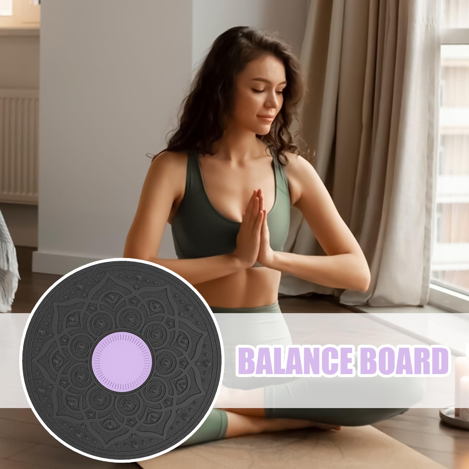 Tavola Propriocettiva |1*pcs Pedana Oscillante Antiscivolo | 30 Cm Con Punti Massaggianti Per Allenamento Muscolare E Riabilitazione | Migliora L’Equilibrio E La Stabilità, Ideale Per Adulti, Casa, Pa