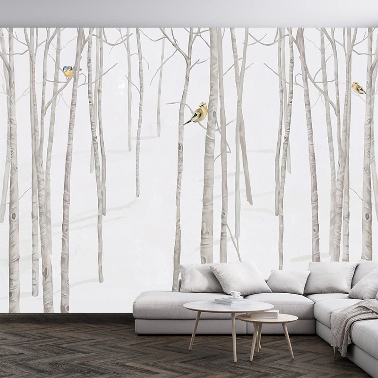 TANYANG Eenvoudige ZwartWit Schets Bos Aangepaste 3D Behang