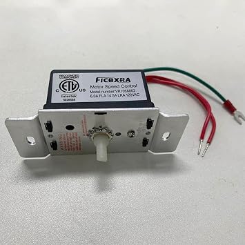 Speed Controller with On-Off Switch, 120 VAC 6.0 Amp Motor Variable Speed Controller for Ventilation Fans