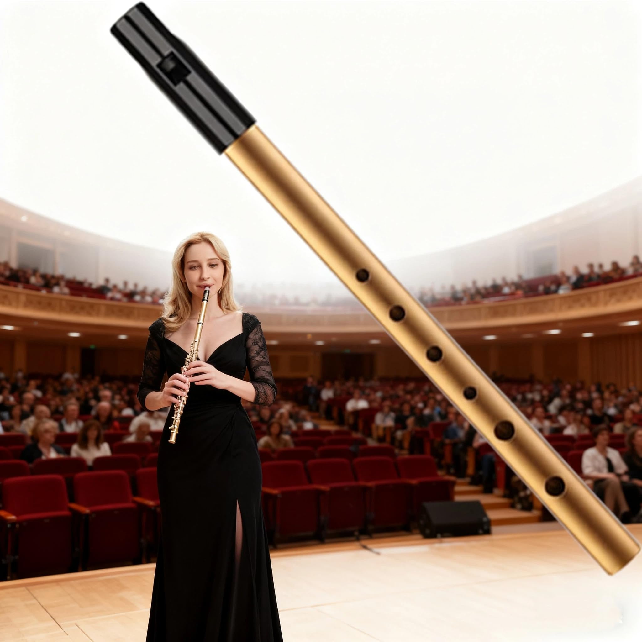 Tin Whistle D,D Tin Whistle,Six-Hole Key Of d,Irish D Six-Hole Penny Slide,for Beginners Intermediate and Expert Band Performances Perfect for Traditional Celtic Music(Gold)