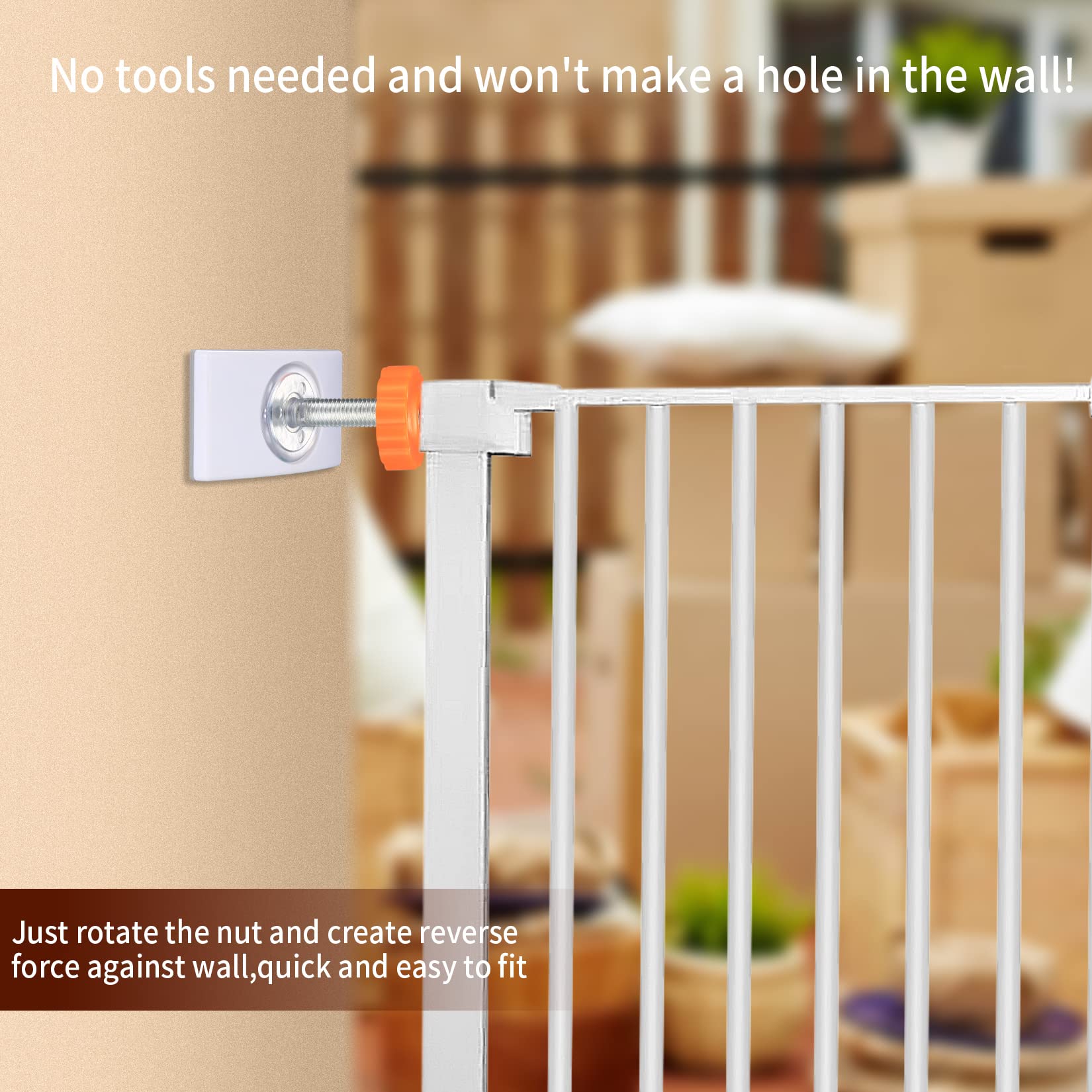 4x Wandschutz Pads + Druckschrauben M10x80 - Für Kindergitter & Treppenschutz