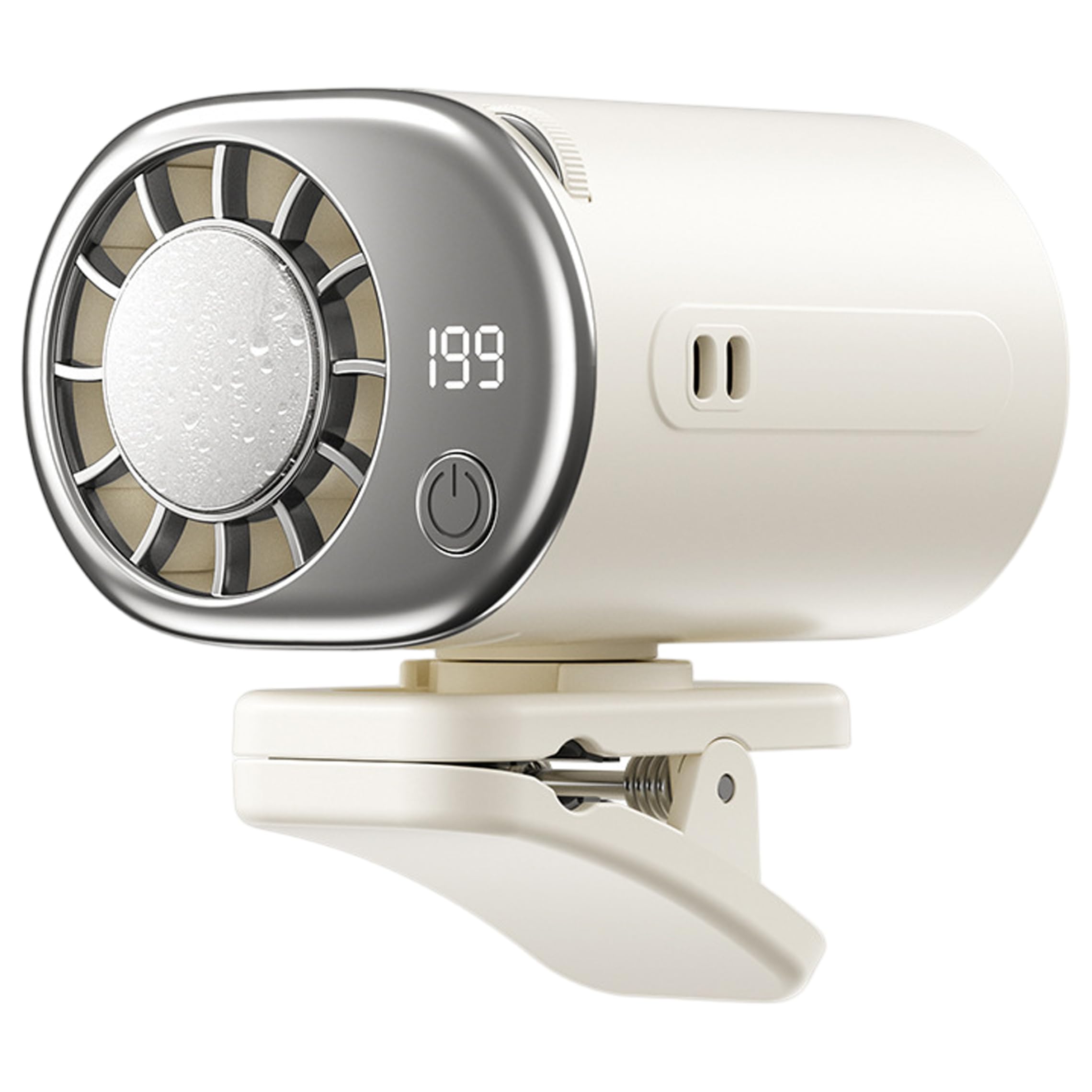Aire acondicionado portátil para coche, ventilador blanco mini con pantalla LED