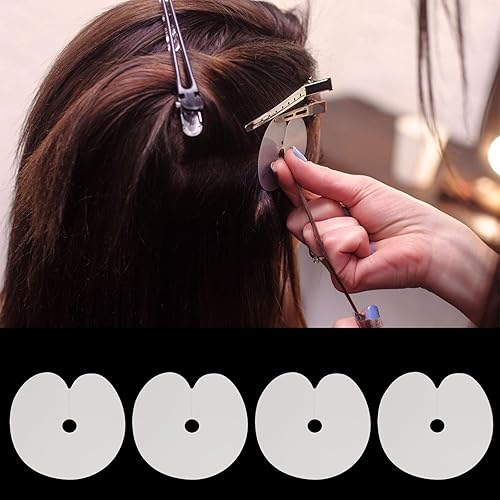 Miniatura 7 de 25 extensiones de cabello circulares de un solo agujero, plantilla espaciadora redonda, protector de pegamento de fusión de PVC transparente,