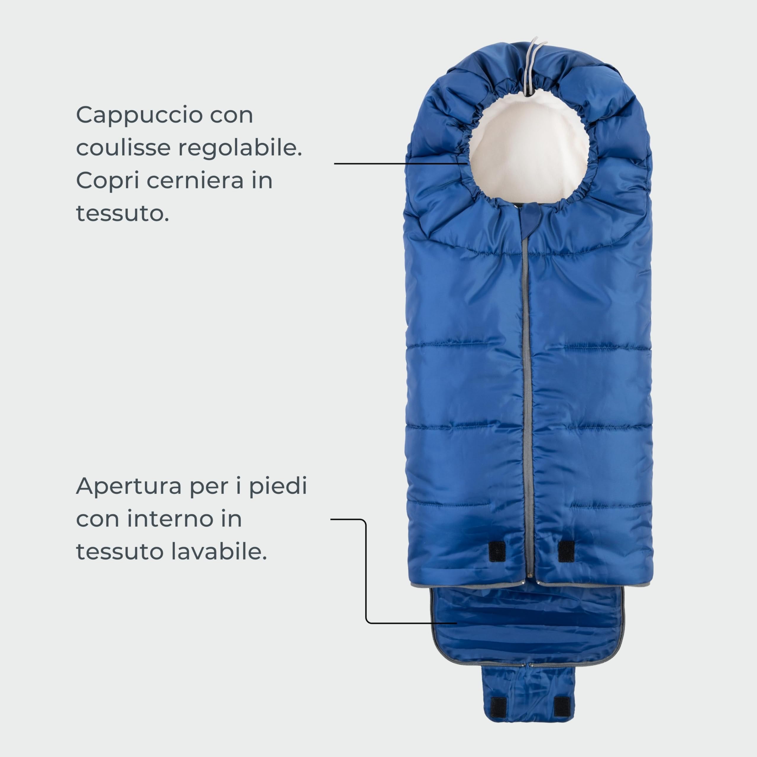 Nuvita 9445 Junior Essential| Sacco Universale per Passeggino | Perfetto per Bambini da 6 a 36 Mesi (100 cm) | Resistente a Temperature Fino a 0°C, anti Vento e Pioggia