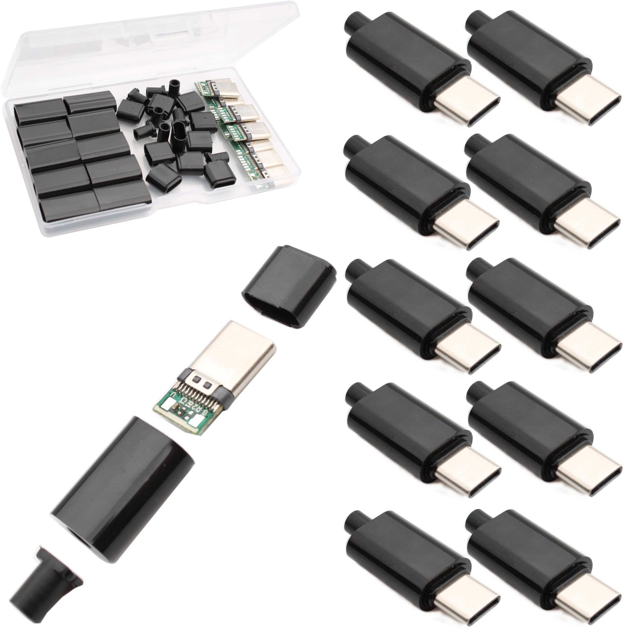 Futheda Lot De 10 Connecteurs Micro USB Type B Femelle, 180 Degrés, 5 Broches SMD SMT à Souder Pour Téléphone
