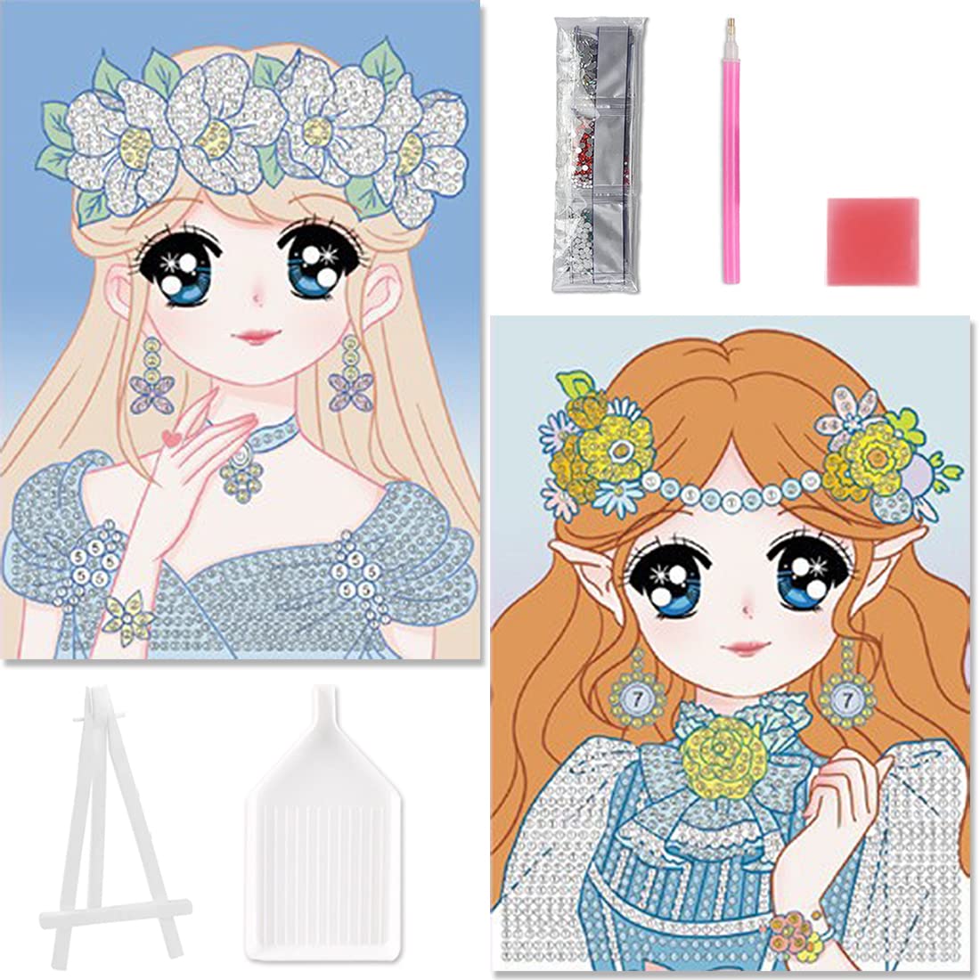 Amazon | LEADINTOP ダイヤモンドアート キット 2枚 かわいい