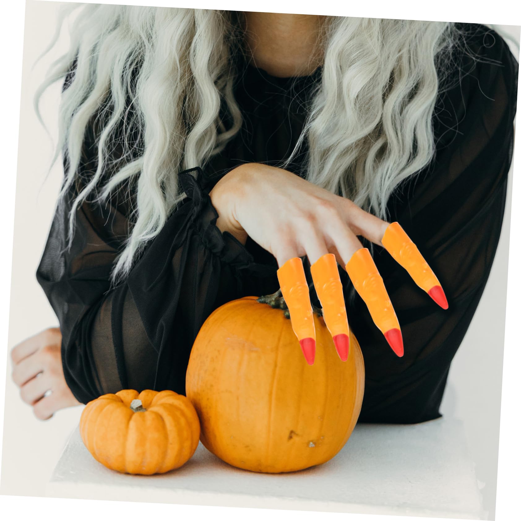 KICHOUSE 5pcs Fake Fingers Halloween Masquerade Finger Nails Costume Props Cosplay Supplies