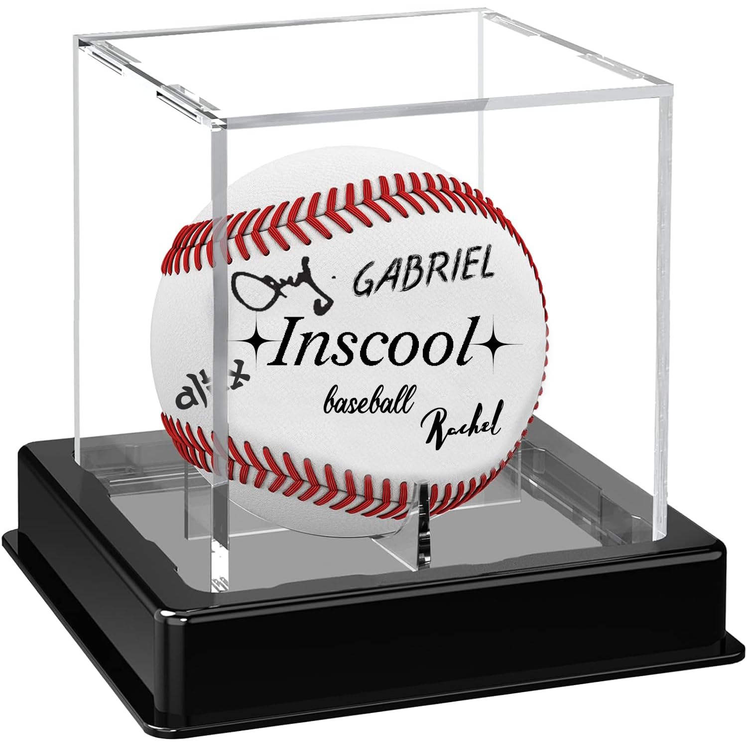 Inscool Acrylic Display Case , UV Protected Baseball Display Case Baseball Holder Acrylic Cube Clear Box Memorabilia Display Cases ,Autograph Display Cases&Storage Baseball Display Case (High Class)