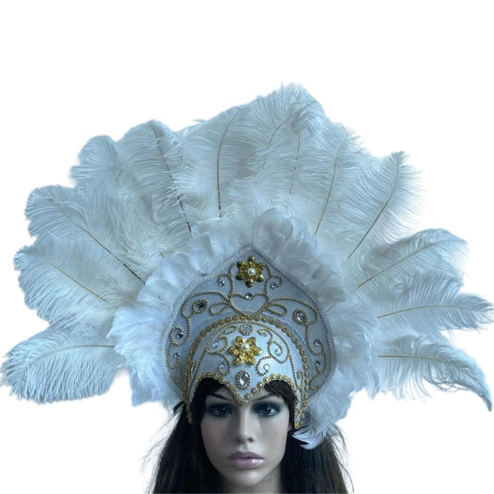 Elegante Copricapo Con Piume Da Showgirl Per Ballerine Di Samba, Feste Di Carnevale, Parata Di Rio, Spettacoli Di Burlesque Colori Vivaci Copricapo Indiano Con Piume