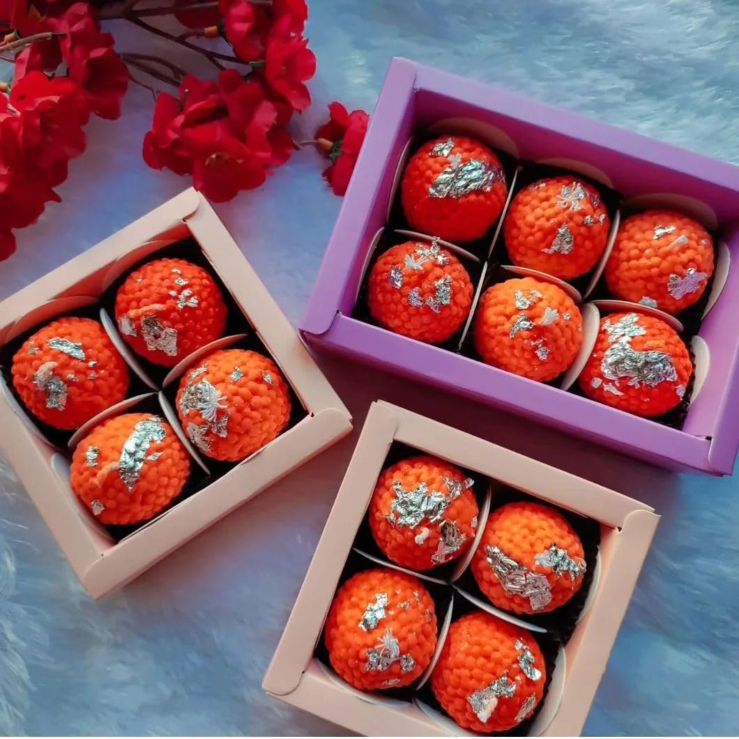 TDC Motichoor Laddu Candles - Premium Soy Wax Scented, Diwali Gift Pack, Pack of 6, Diwali Decoration, Ladoo Candle (B0DD7XP5C2) Amazon Price History, Amazon Price Tracker