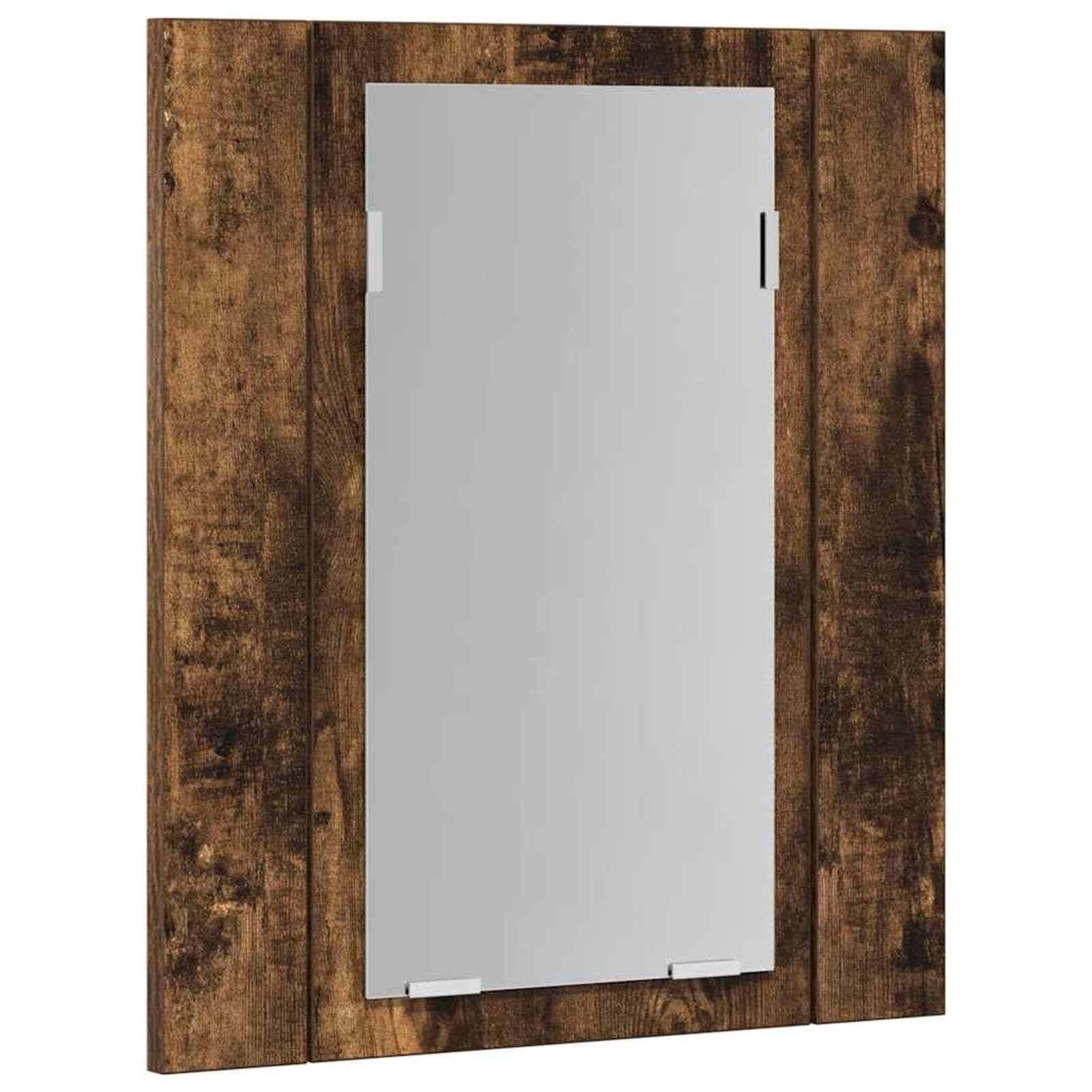 Gecheer Specchio contenitore bagno, mobile con LED, legno multistrato, 40x12x45 cm, montaggio a parete, ampio spazio portaoggetti, per bagno moderno
