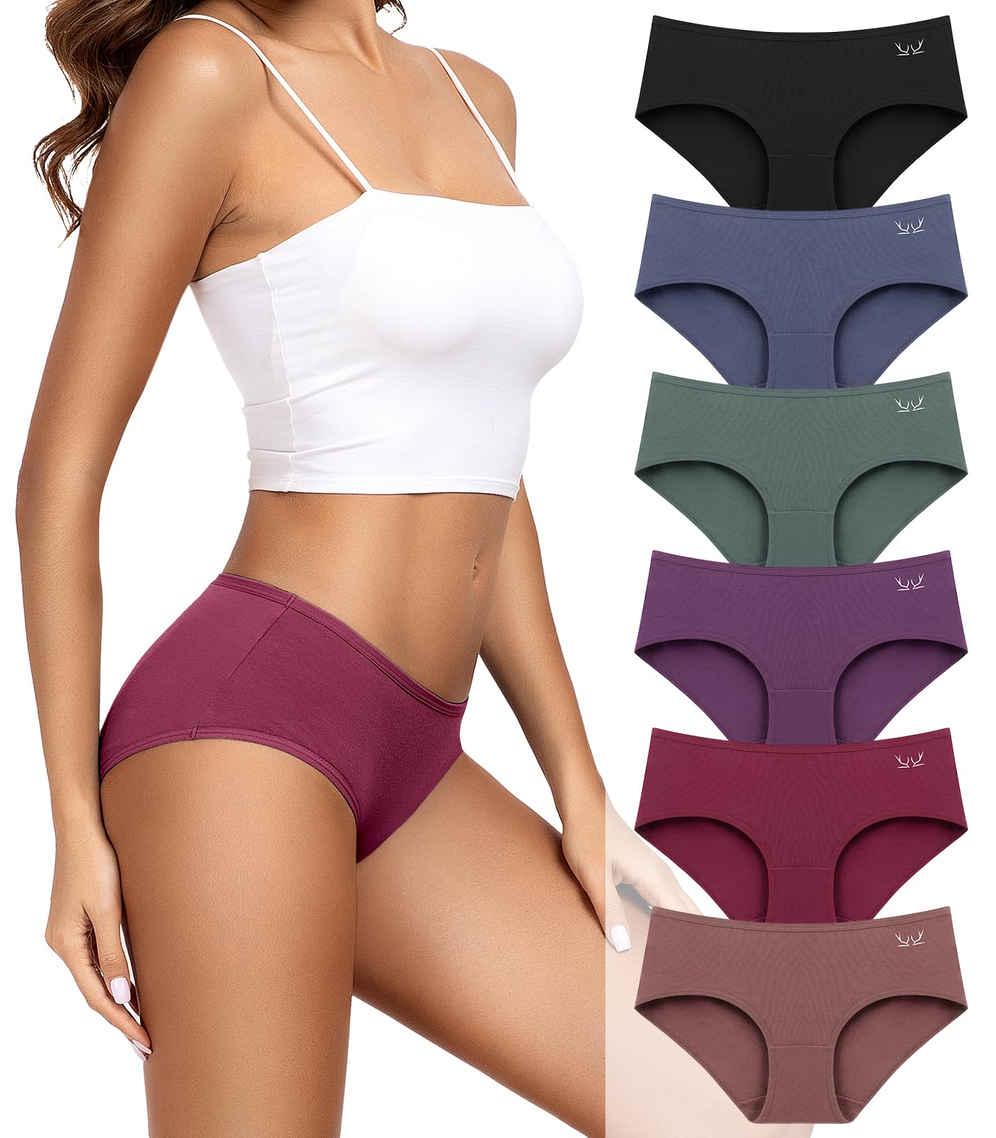 PULIOU Unterhosen Damen, 5/6er Pack Baumwolle Unterwäsche Frauen, Stretch Atmungsaktiv Damen Unterwäsche