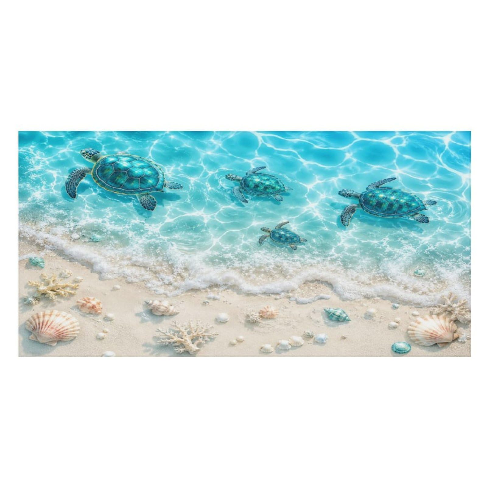 Anceky Sea Turtles Beach Shells Coral Oversized Beach Towel Quick Dry Sand Free Microfiber Travel Towel Lightweight Multi Purpose Beach Blanket Pool Gym Bath Towel 63x31 in