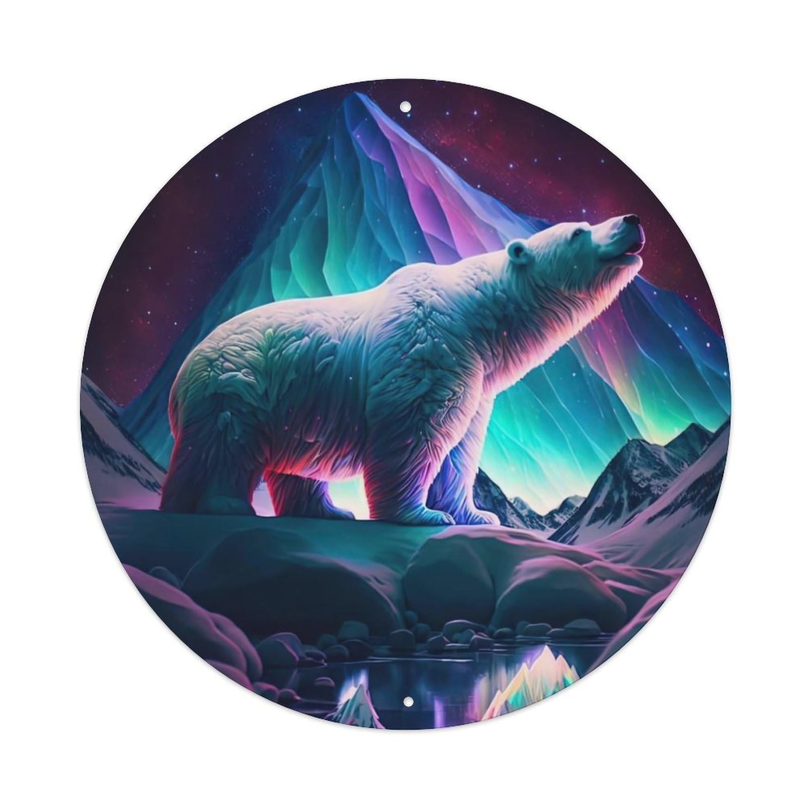 Animal Artwork The Shouting Polar Bear Vintage Metal Tin Sign Plaque Wall Decor for Cafe, Club Bar, Office, Garden Metal Poster 8x8Inch