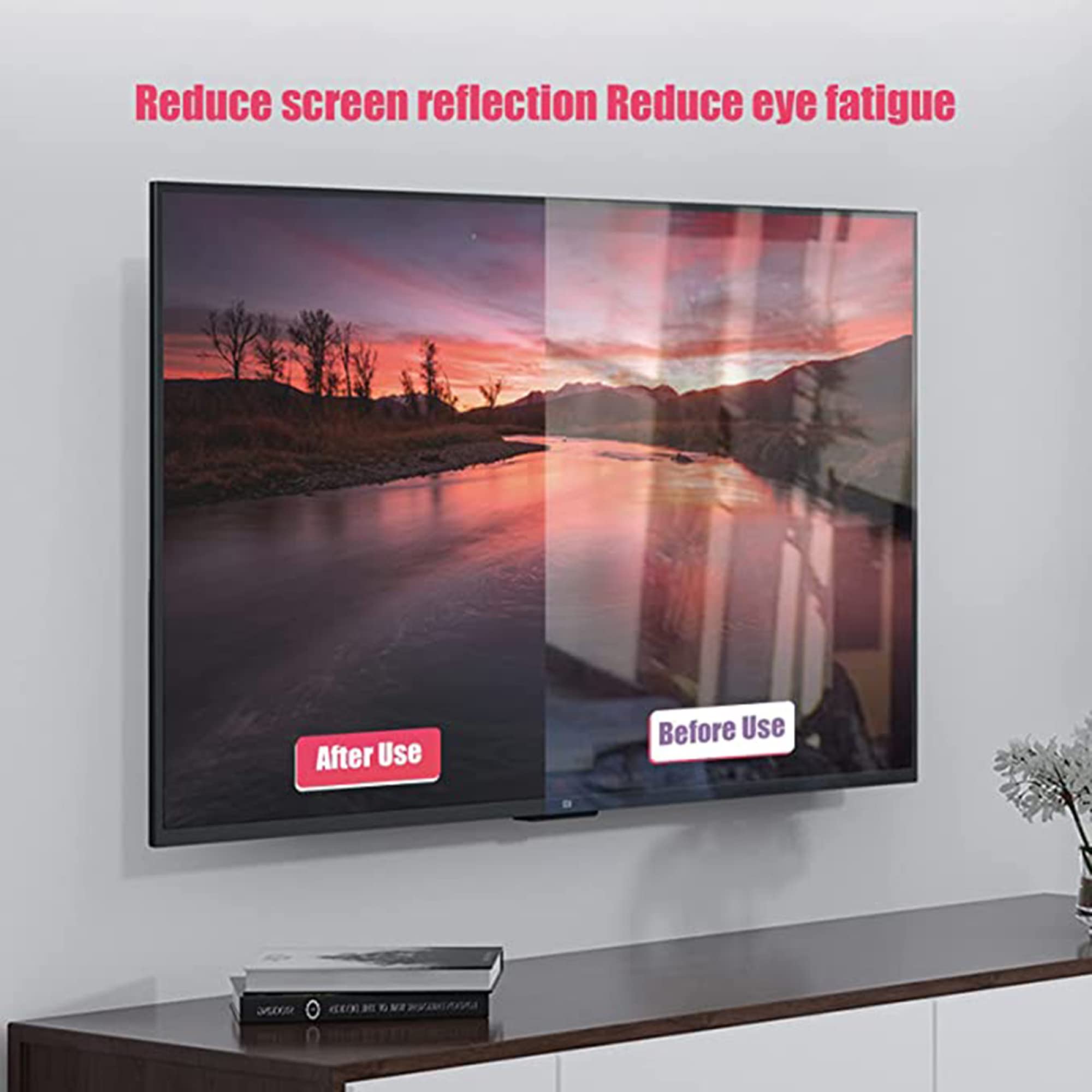 Protector De Pantalla De TV Mate, Antideslumbrante De Luz Azul Película De TV Tasa De Anti-Reflejo hasta 90% para Family TV Eyes Fatigue Protection/A / 49in 1075/604mm