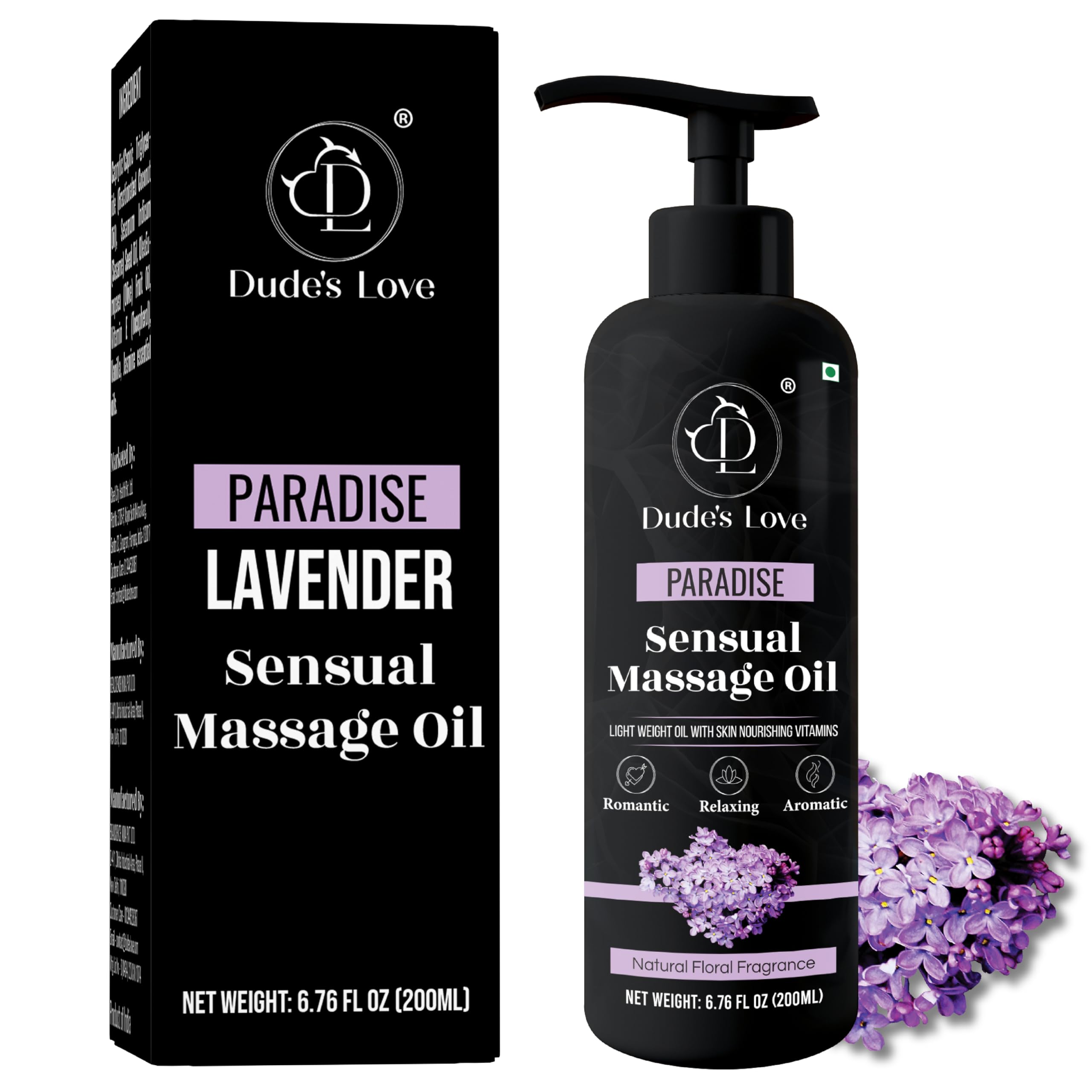 Organic - Edible Floral Sensual Massage Oil for Couple - Lickable | Serenity Scent for Intimate Sexual Moments - No Stain & Non-Sticky | with Coconut Oil, Orange Blossom & Lavender