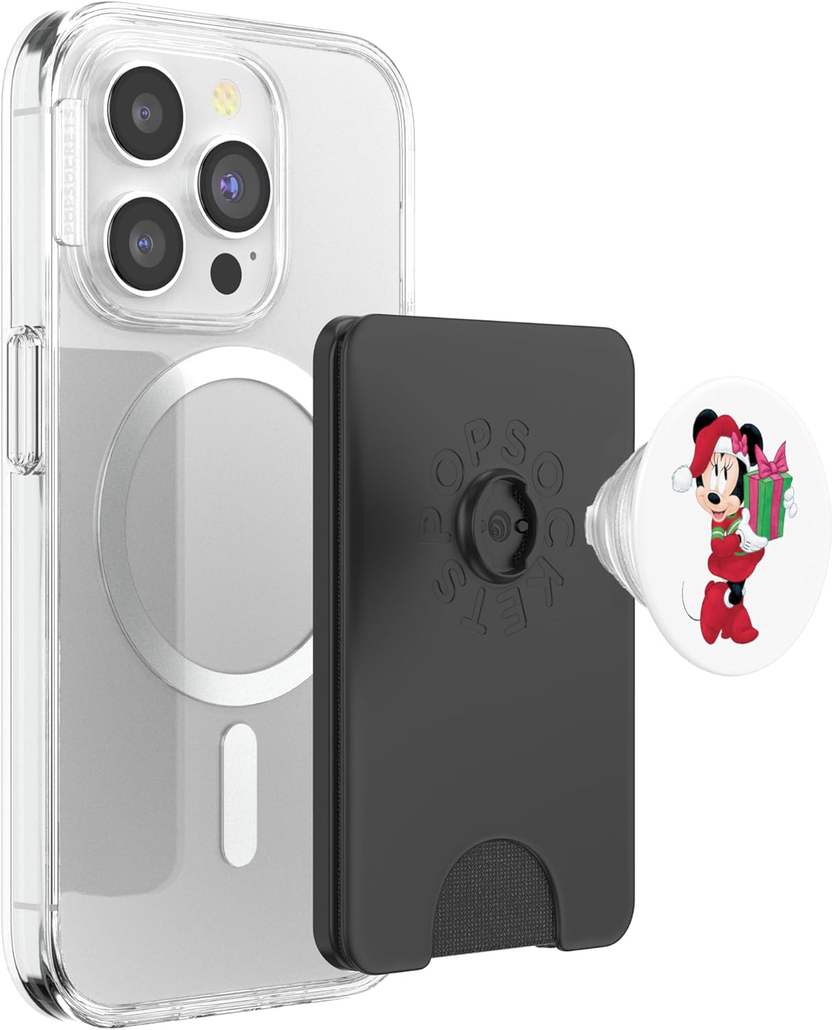 Disney Minnie Mouse Holiday Present Graphic PopSockets PopWallet for MagSafe