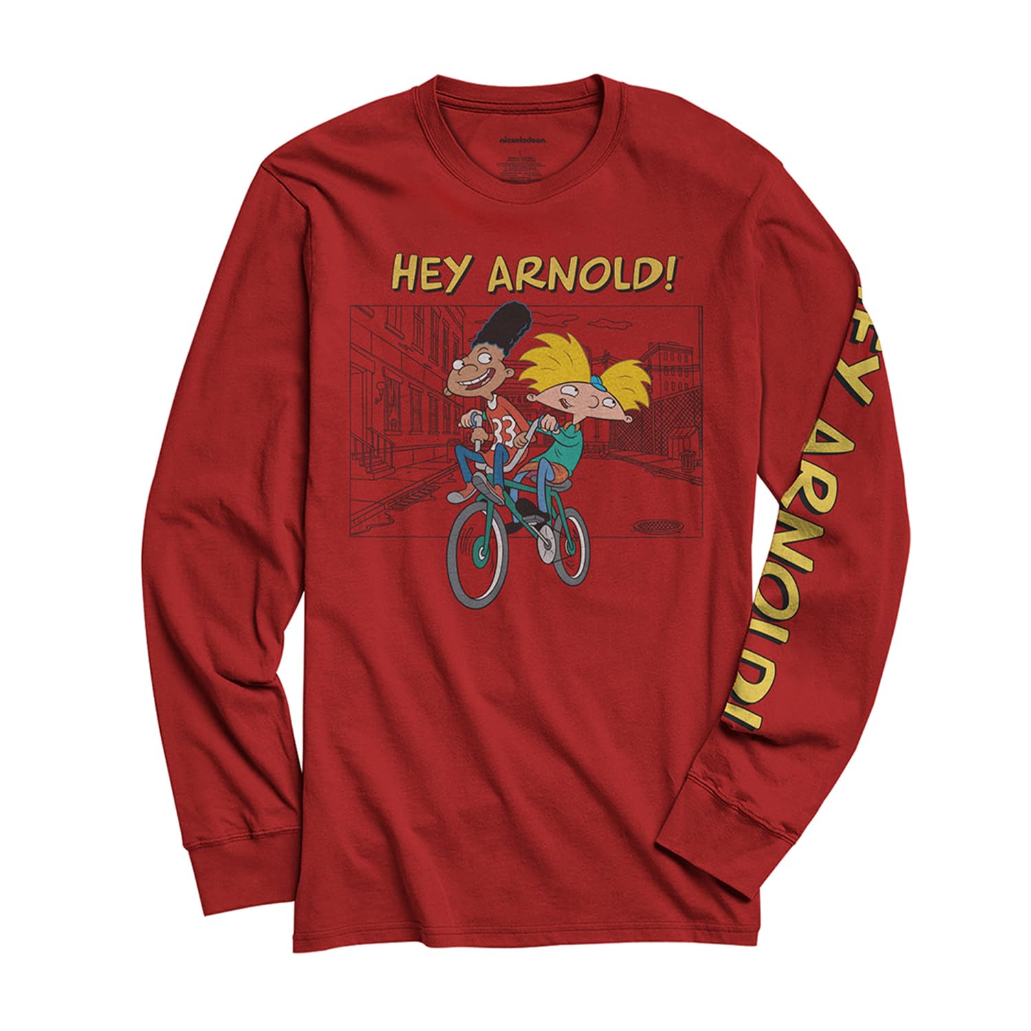 Nickelodeon Mens Long Sleeve Shirt - Rugrats, Hey Arnold, Rocko's Modern Life