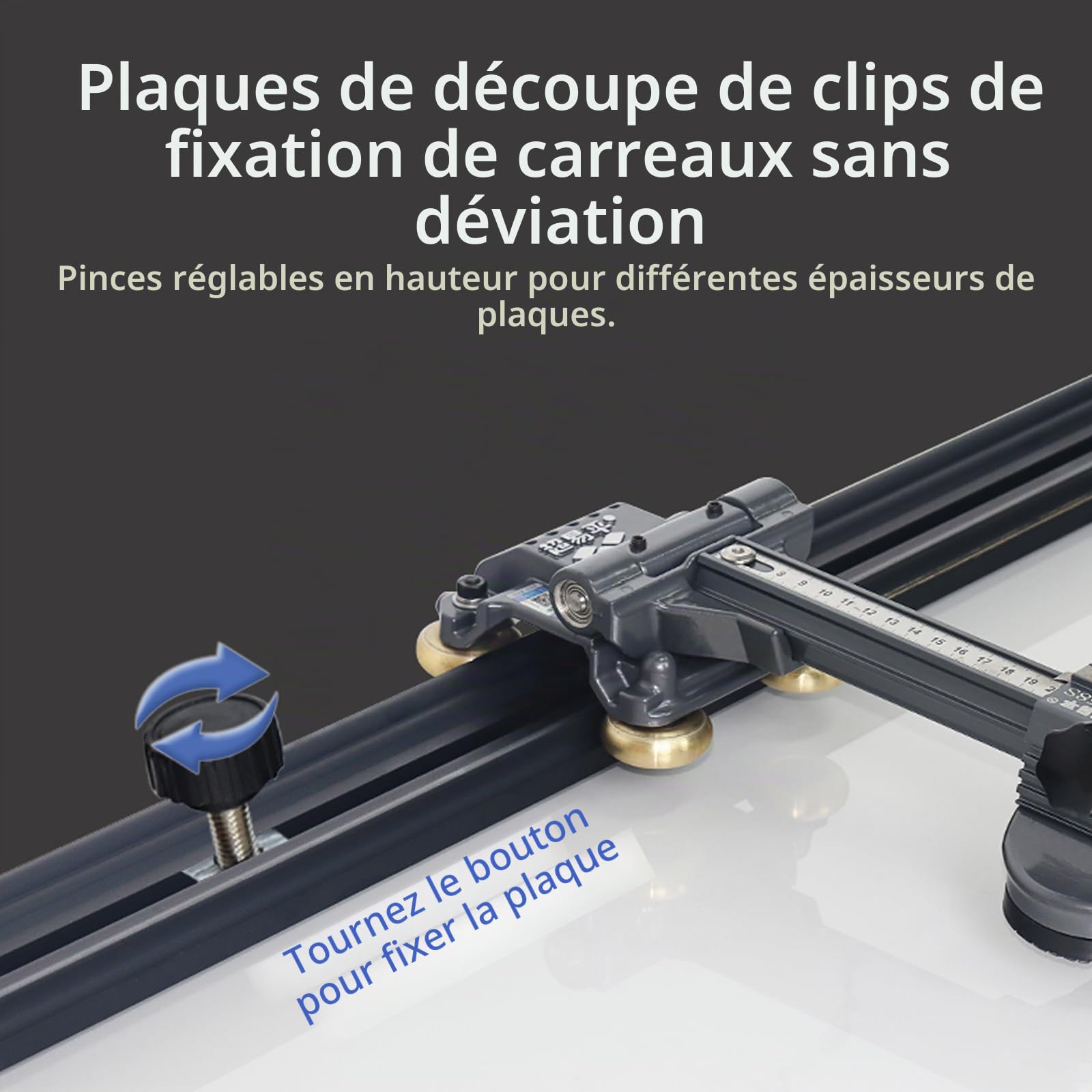 Coupe-Carreaux Manuel T 2000 mm, Précis Pour Grand Format Carrelage, Porcelaine Et Céramique. Lame Tungstène Haute Résistance, Coupe Lisse, Usage Ergonomique Professionnel
