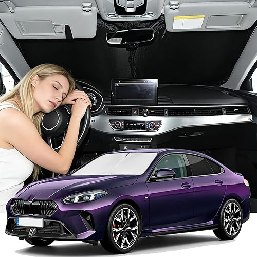 Miniatura 66 de Parasol de 4 capas para parabrisas, ajuste personalizado, tela 240T, parasol retráctil que bloquea los rayos ultravioletas, accesorios para automóvil