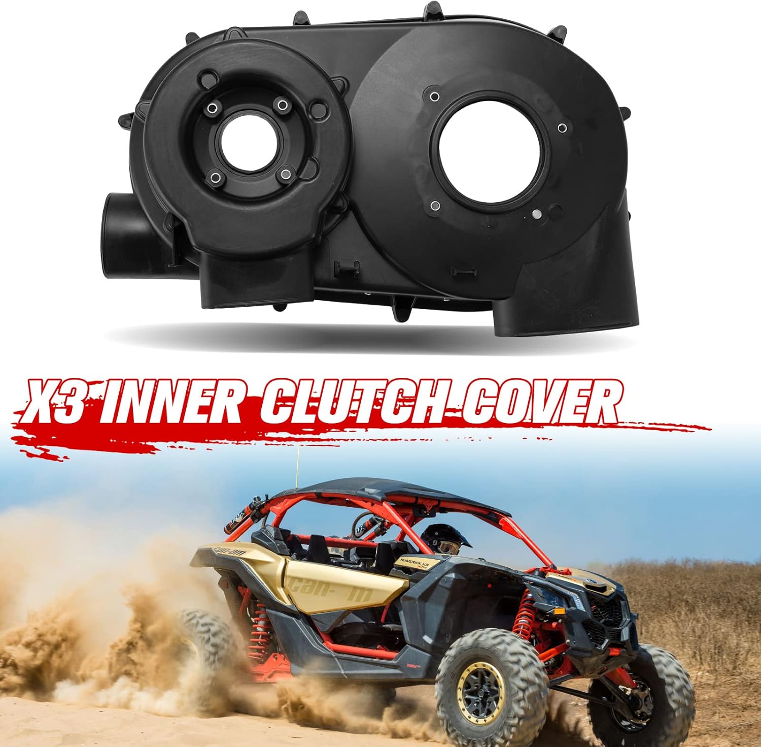 HAKA TOUGH X3 Outer & Inner Clutch Housing Cover for 2017-2022 Can Am Maverick X3 Max Accessories, Replace OEM # 420212505,720212508, 420212605