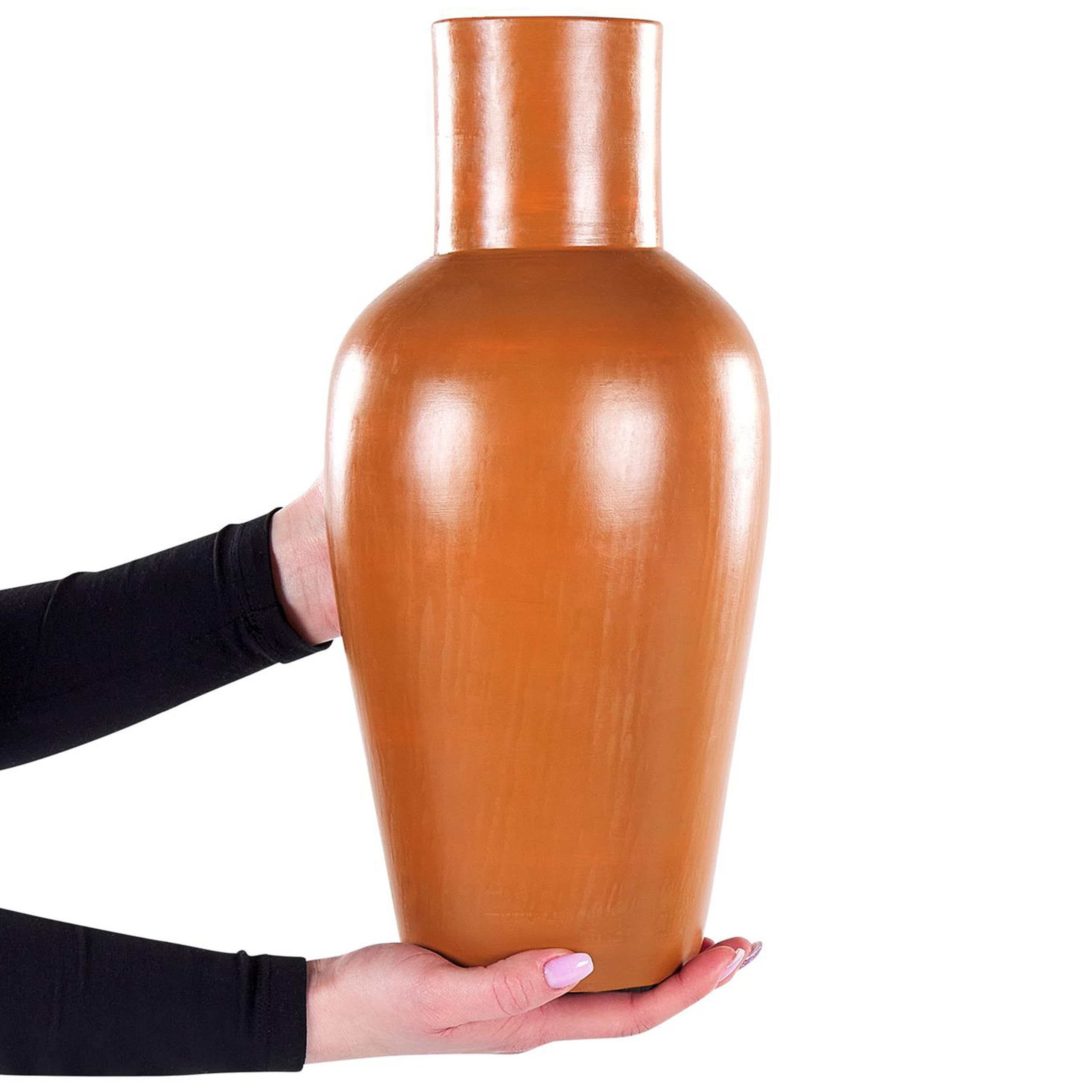Dekorative Vase aus Terrakotta Handgefertigte Töpferei Orange Karfi