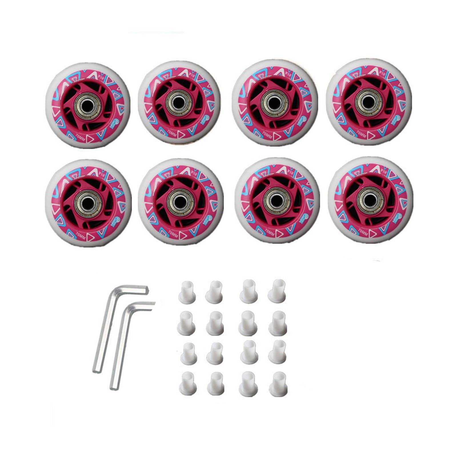 Genérico Ruedas para Patines En Línea 85A de 64 mm 68 mm Y 70 mm con Rodamientos Ruedas de Repuesto En Línea para Un Andar Suave Y Rápido para Adolescentes (Rosa 68 mm)