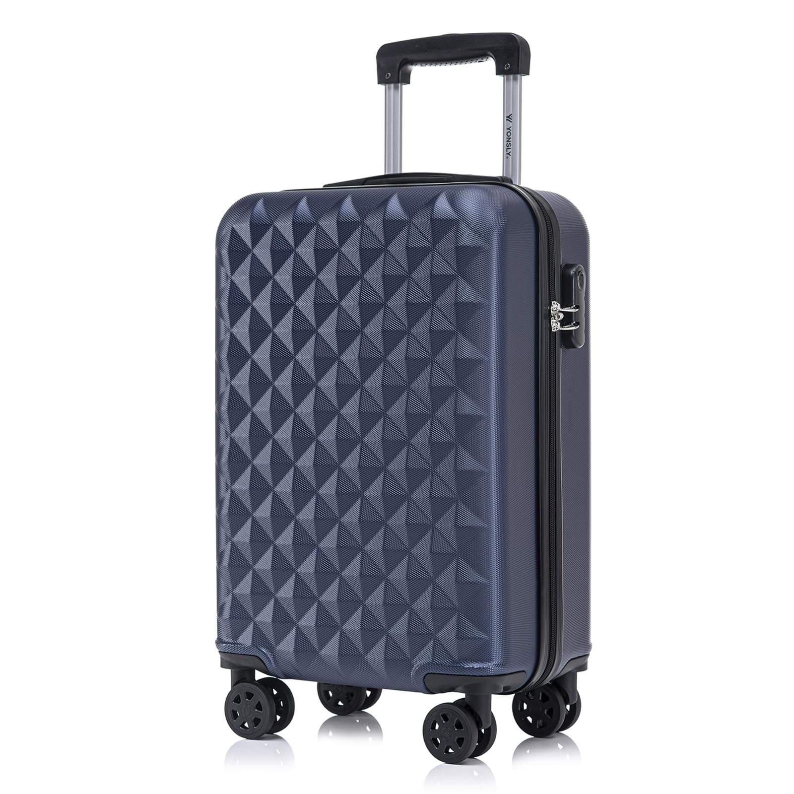 YONSLY Trolley Koffer Set, Reisekoffer, Rollkoffer Handgepäck, Kabinkoffer Suitcase, Gepäckset mit 360° Rollen, Hartschalenreisekoffer, Zahlenschloss, Gummigriff
