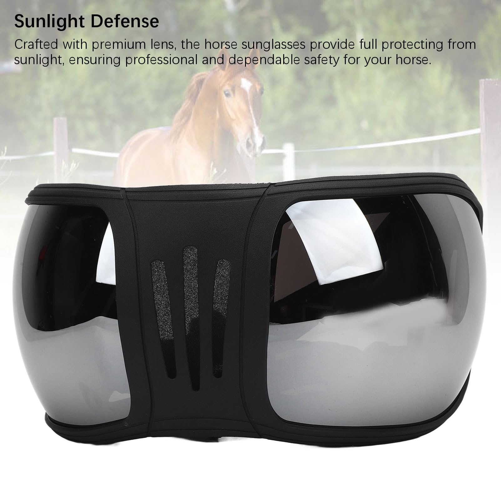 Socobeta Gafas para Caballos, Material Plástico Correa Ajustable Diseño Protector Gafas Deportivas para Caballos para Suministros de Arneses