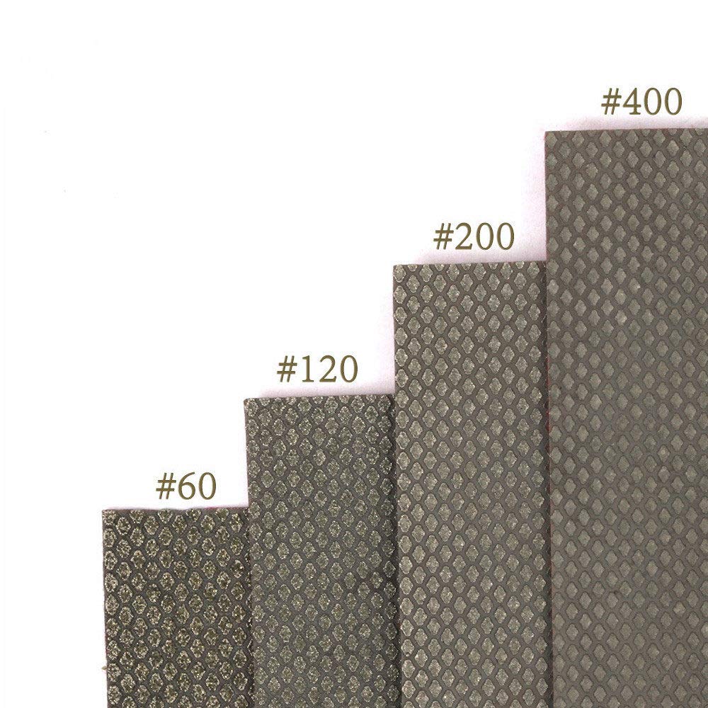 4 PZ Lucidatura Carta Vetrata Diamante Elettrolitico Abrasivo Foglio abrasivo 90 * 55mm Uso asciutto e bagnato Strumenti di lucidatura per molatura, 60