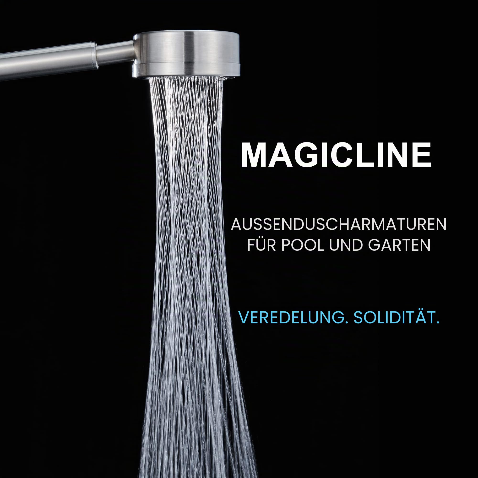 SS304 Duscharmatur-Set – Outdoor-Set – Außenarmaturen mit gebürstetem Nickel-Duschkopf & Handbrause – Hochdruck